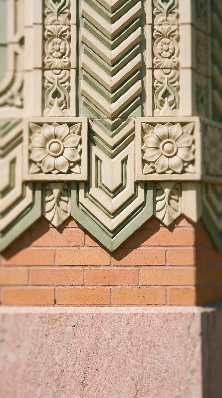 Art deco architectural detail in downtown Asheville