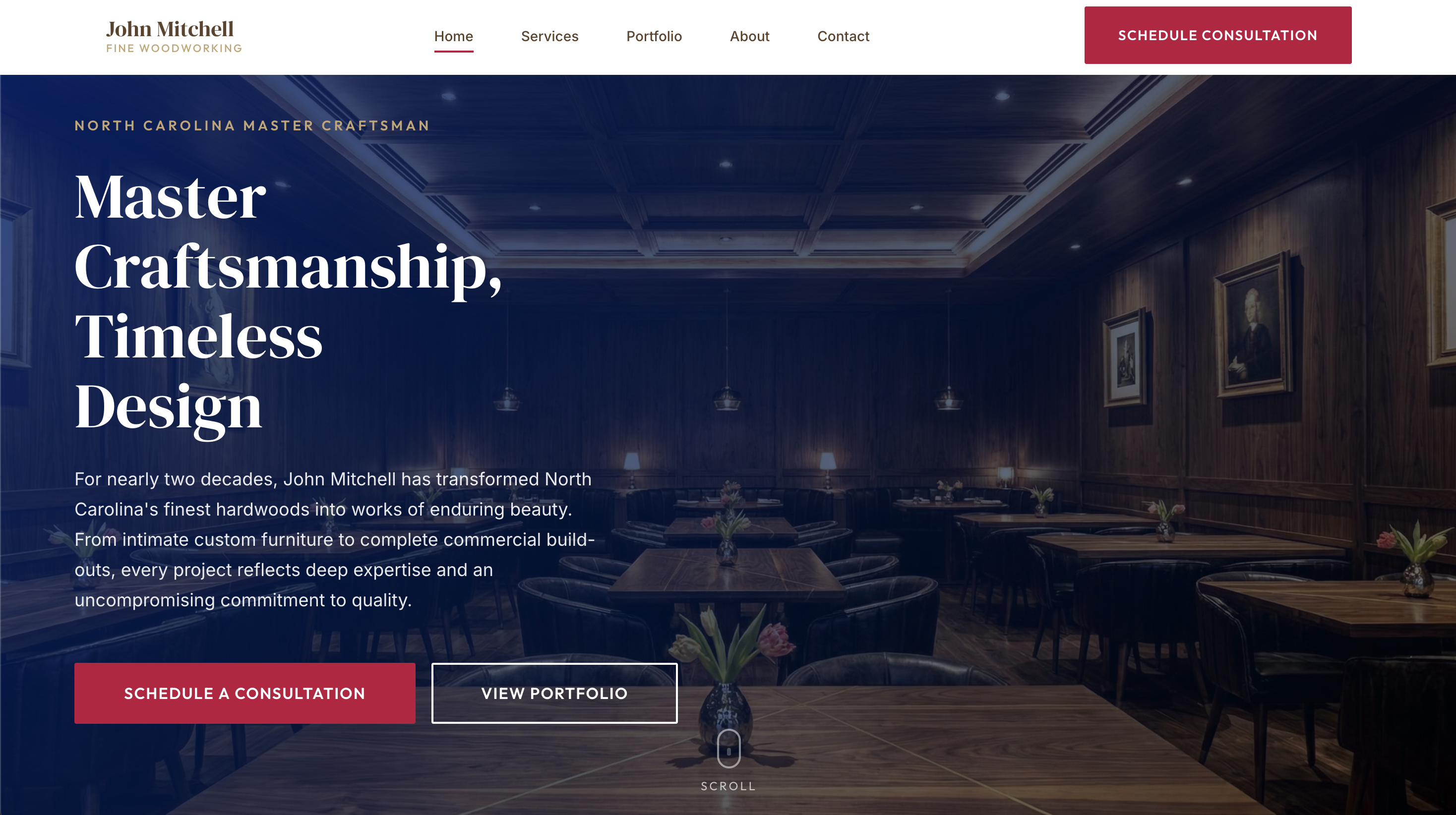 Custom website with vivid imagery and compelling calls to action