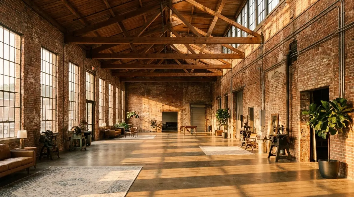 Converted historic textile mill warehouse in Greenville