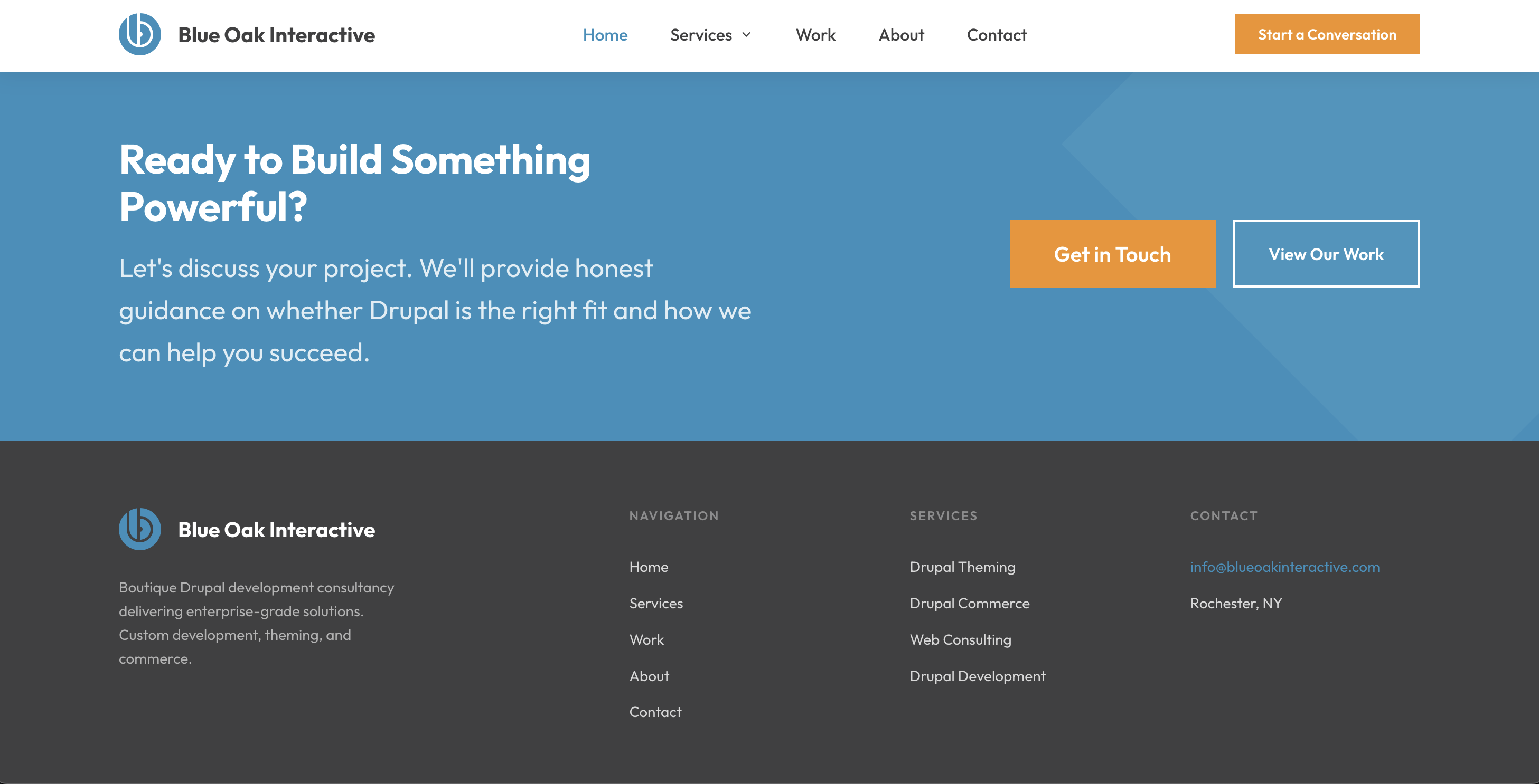 Blue Oak Interactive website screenshot