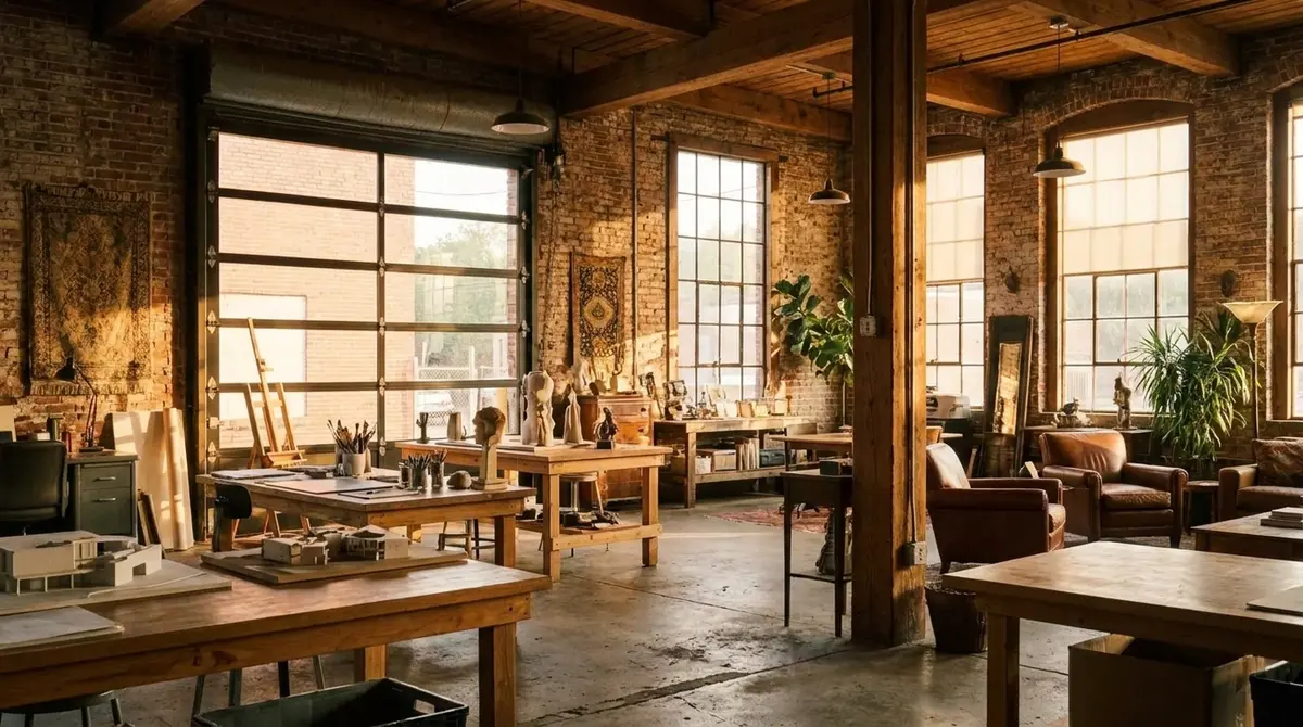 Historic train depot repurposed as a creative space near Weaverville